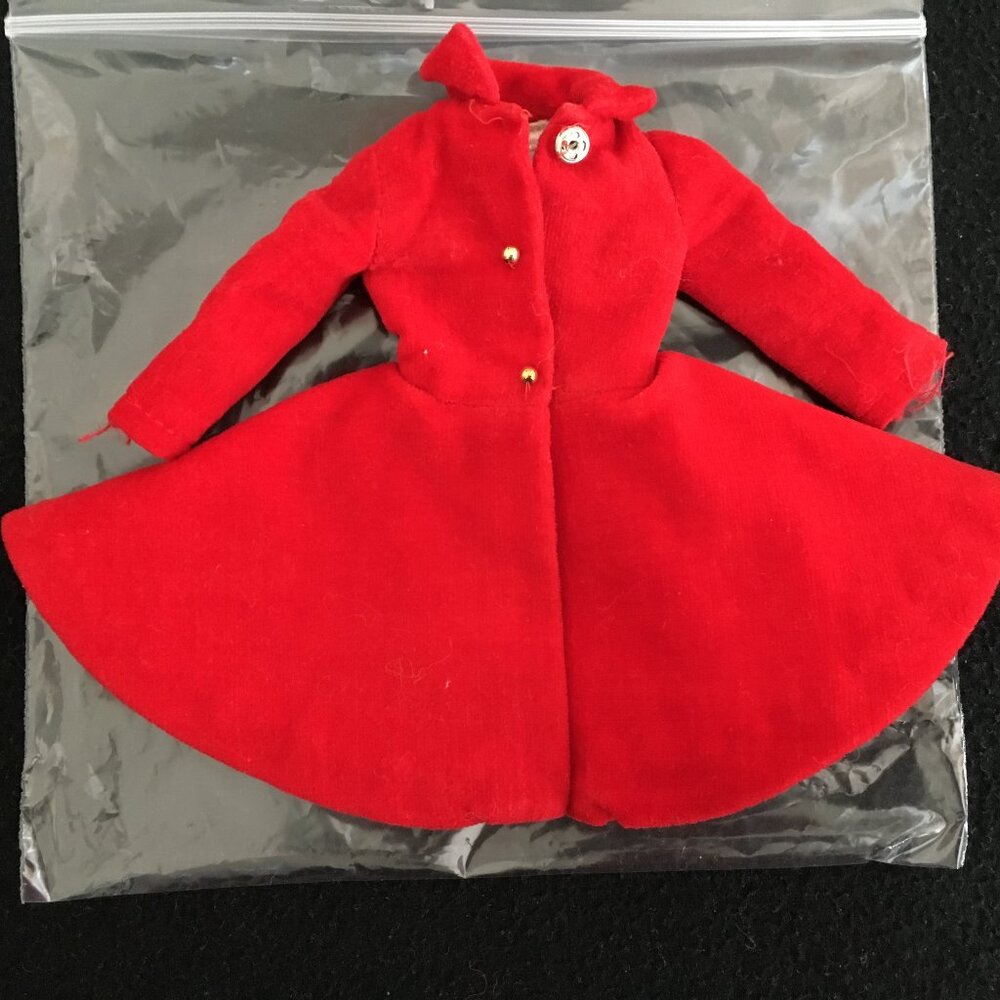 Mattel Red Doll Coat with Gold Accent Buttons